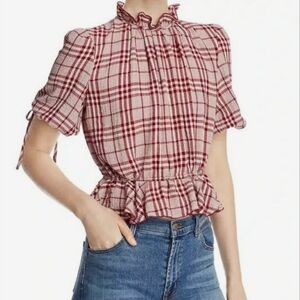 NWT Anthropologie The East Order Plaid Pippa Top Medium